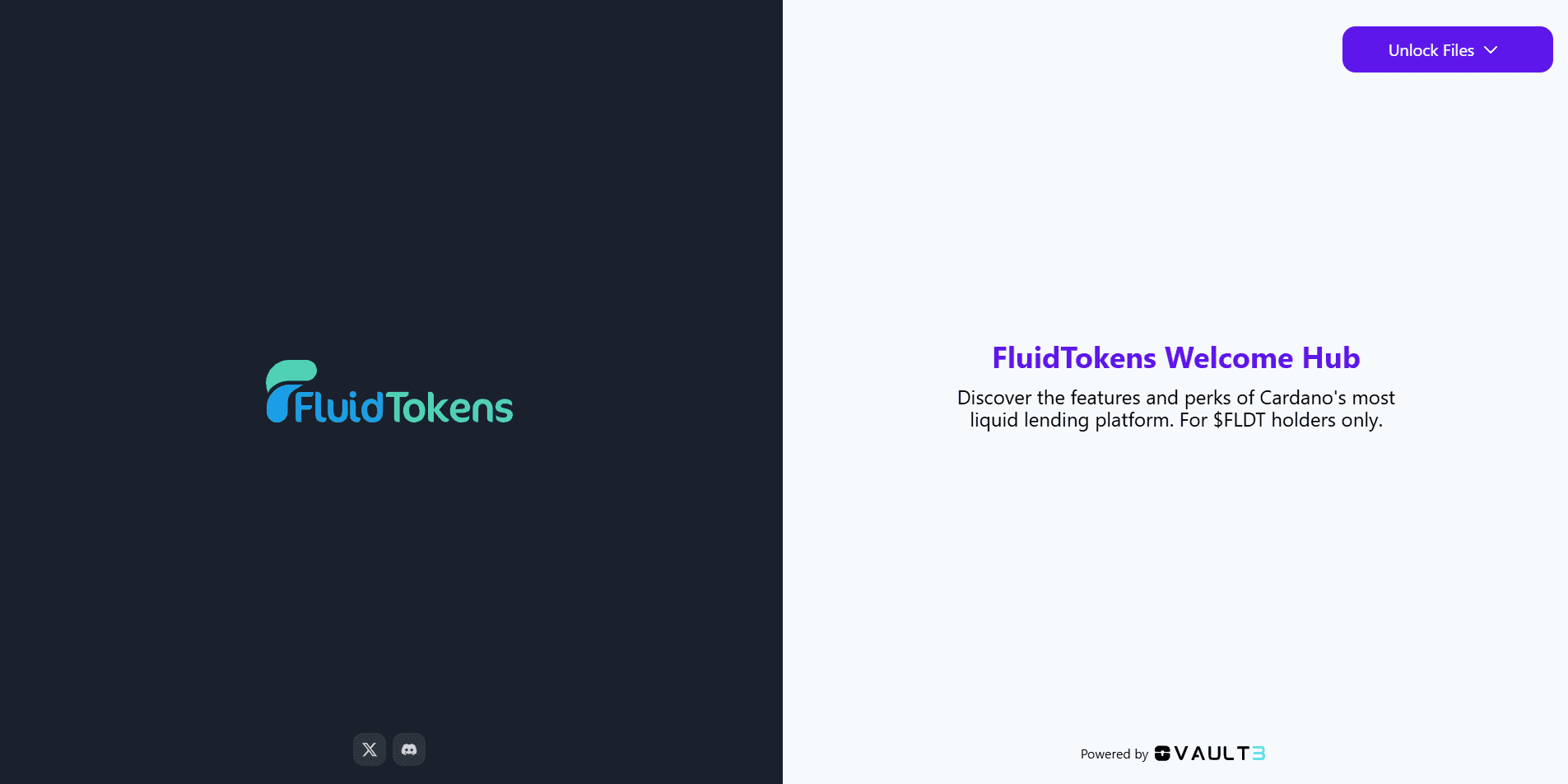 Brandable landing page FluidTokens example